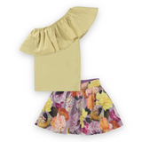 Molo Rebecca Ruffle Top & Barbera Skirt 7-12 ~ Cardboard/Rosegarden Lilac