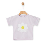 Yell-Oh! Girls Flower Tee & Cotton Jacquard Shorts Set ~ Lavender/Sunshine