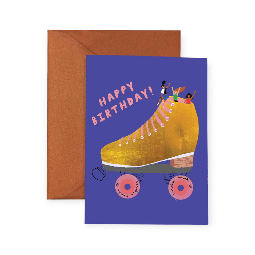 Carolyn Suzuki Birthday Card ~ Golden Skater