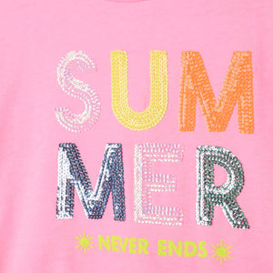Billieblush Sequin Summer Tee Shirt ~ Pink