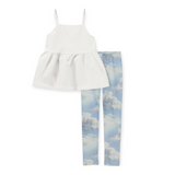 Molo Rani Top & Niki Leggings Set 7-12 ~ White/Clouds