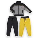 Mayoral Boys Track Jacket and Sweatpants 3pc Set ~ Black/grey