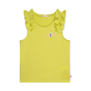 Billieblush Embellished Ruffle Tank Top ~ Lemon