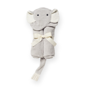 Elegant Baby Hooded Bath Wrap ~ Grey Elephant