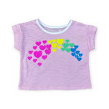 Design History Rainbow Hearts T-Shirt ~ Pale Pink