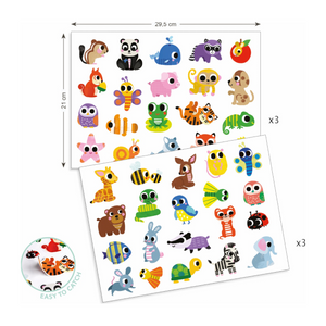 Djeco Baby Animals Easy Peel Stickers