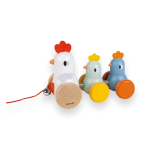 Janod Pull Along Hen & Chicks