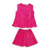 Petite Hailey Pleated Tank & Shorts Set ~ Pink