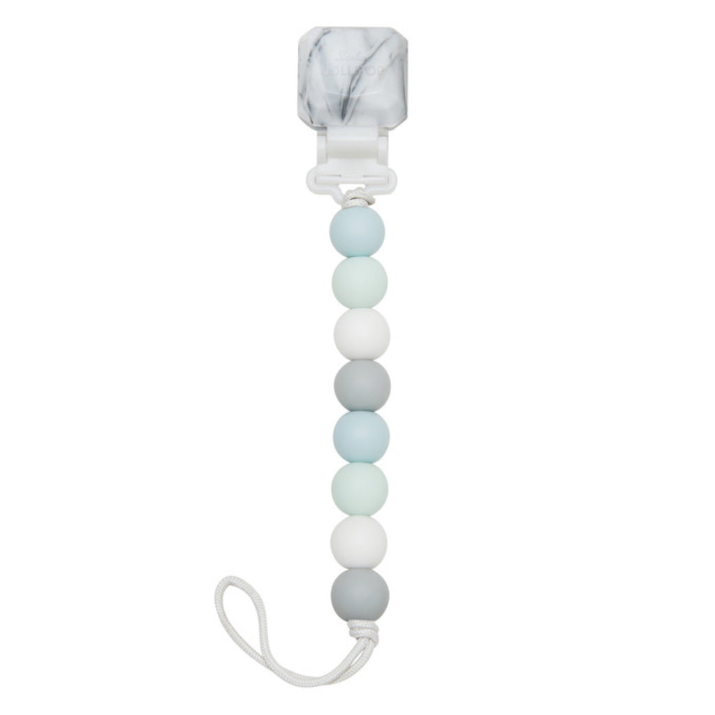 Loulou Lollipop Lolli Gem Pacifier Clip ~ Blue Mint