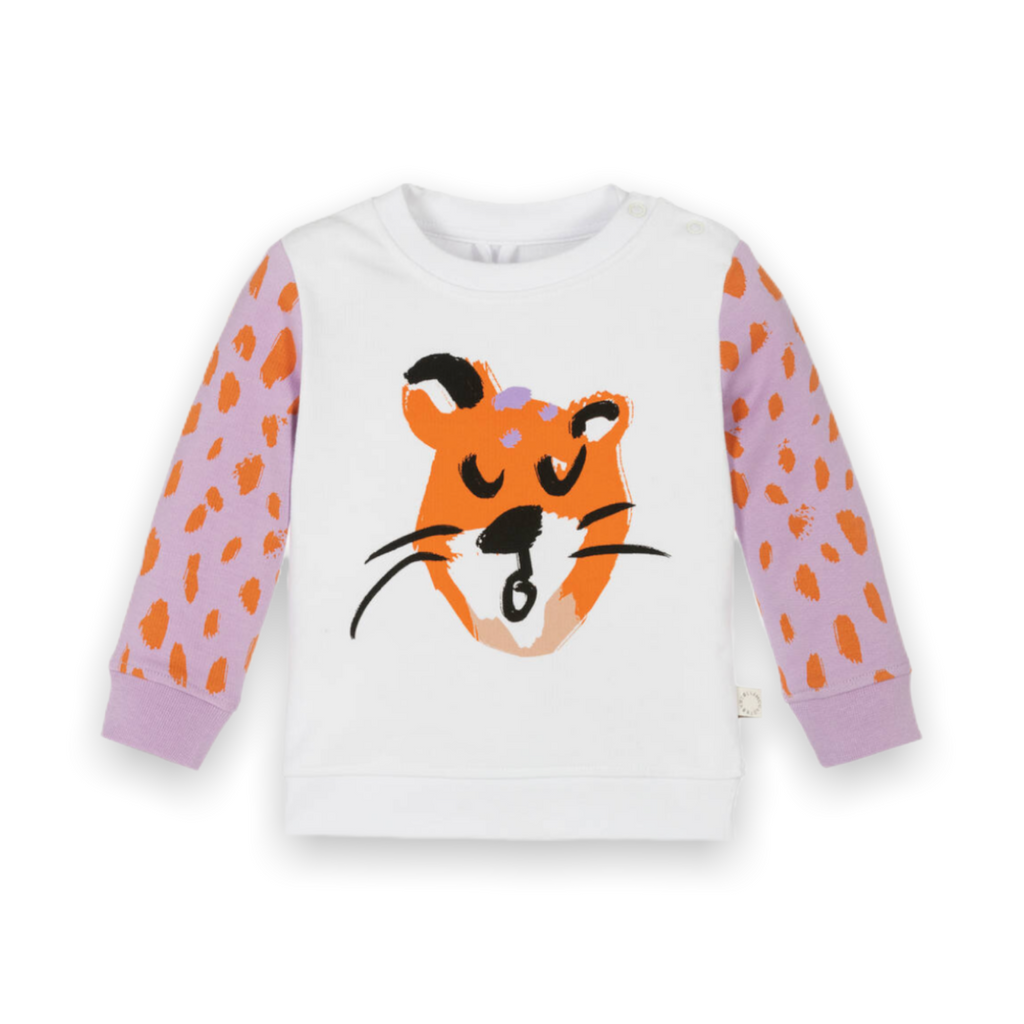 Stella McCartney Baby Girl Cheetah Face Sweatshirt & Shorts Set ~ White Lilac