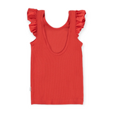 Molo Ranja Flutter Sleeve Ribbed Tank ~ Apple Red