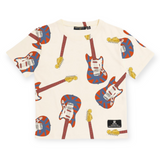 Rock Your Kid Guitar Alley Boxy Fit T-Shirt ~ Cream Multi