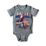 Rowdy Sprout Bruce Springsteen s/s Onesie ~ Tri Grey