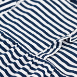 Petit Bateau Baby s/s Dress w/ Ruffle ~ White/Navy Stripe