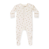 Quincy Mae Snap Footie ~ Dotty Floral/Ivory