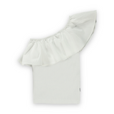 Molo Rebecca One Shoulder Ruffle Top 7-12 ~ White