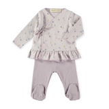Babyclic Ruffle Kimono Top & Footed Pants Set ~ Lavender