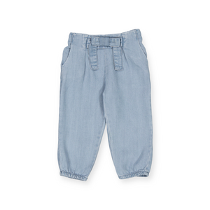 Mayoral Baby Girl Flowy Chambray Pants ~ Light Denim
