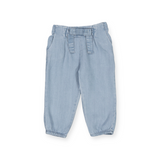 Mayoral Baby Girl Flowy Chambray Pants ~ Light Denim