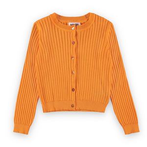 Molo Gloria Ribbed Cardigan ~ Clementine