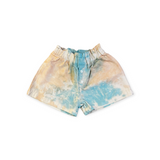 Yell-Oh! Baby Girl Frilled Ribbed Top & Denim Shorts Set ~ Peach Dust/Tie Dye