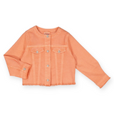 Mayoral Girls Raw Hem Twill Jacket ~ Peach