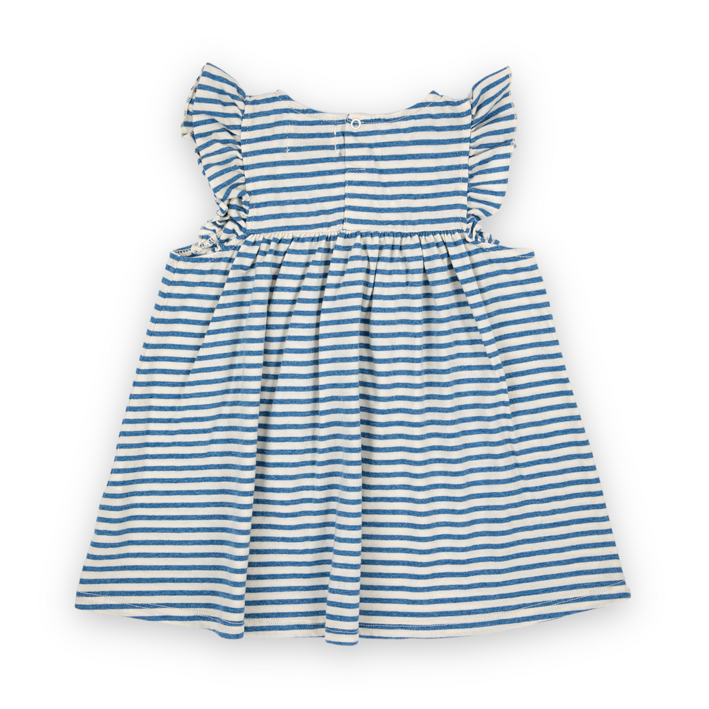 Bobo Choses Baby Ruffle Sailboat Dress ~ Blue Stripes