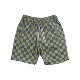 Munster Kids Yourmove Check Shorts ~ Olive