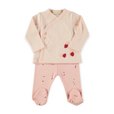 Babyclic Petals Kimono Top & Footed Pants Set ~ Pink