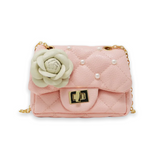 Tiny Treats Classic Quilted Flower Pearl Handbag