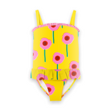 Stella McCartney Girls Flowers Swimsuit w/ Frills ~ Yellow/Pink