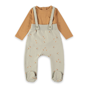 Babyclic Baby Boy Top and Footie w/ Suspenders Set ~ Happy Penguins