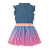 Billieblush Denim & Tulle Dress ~ Gradient Pink