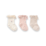 Elegant Baby Floral Non Slip Ruffle Ankle Sock Set