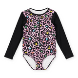 Rock Your Kid l/s One Piece Swimsuit ~ Multi Pink Leopard