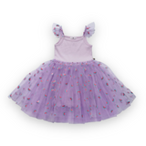 Petite Hailey Frill Sleeve Watermelon Tutu Dress ~ Purple