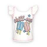 Baby Sara Chill Out Ruffle Tank & Shorts w/ Crystals Set ~ White/Pink