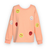 Hannah Banana Printed Sweatshirt & Shorts Set ~ Emojis/Orange