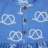 Bobo Choses Printed Woven Dress ~ Pretzel Knot/Blue