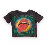 Rowdy Sprout Baby Rolling Stones Not Quite Crop s/s Tee ~ Jet Black