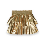 T2Love Metallic Tiered Ruffle Skirt 7-12 ~ Gold