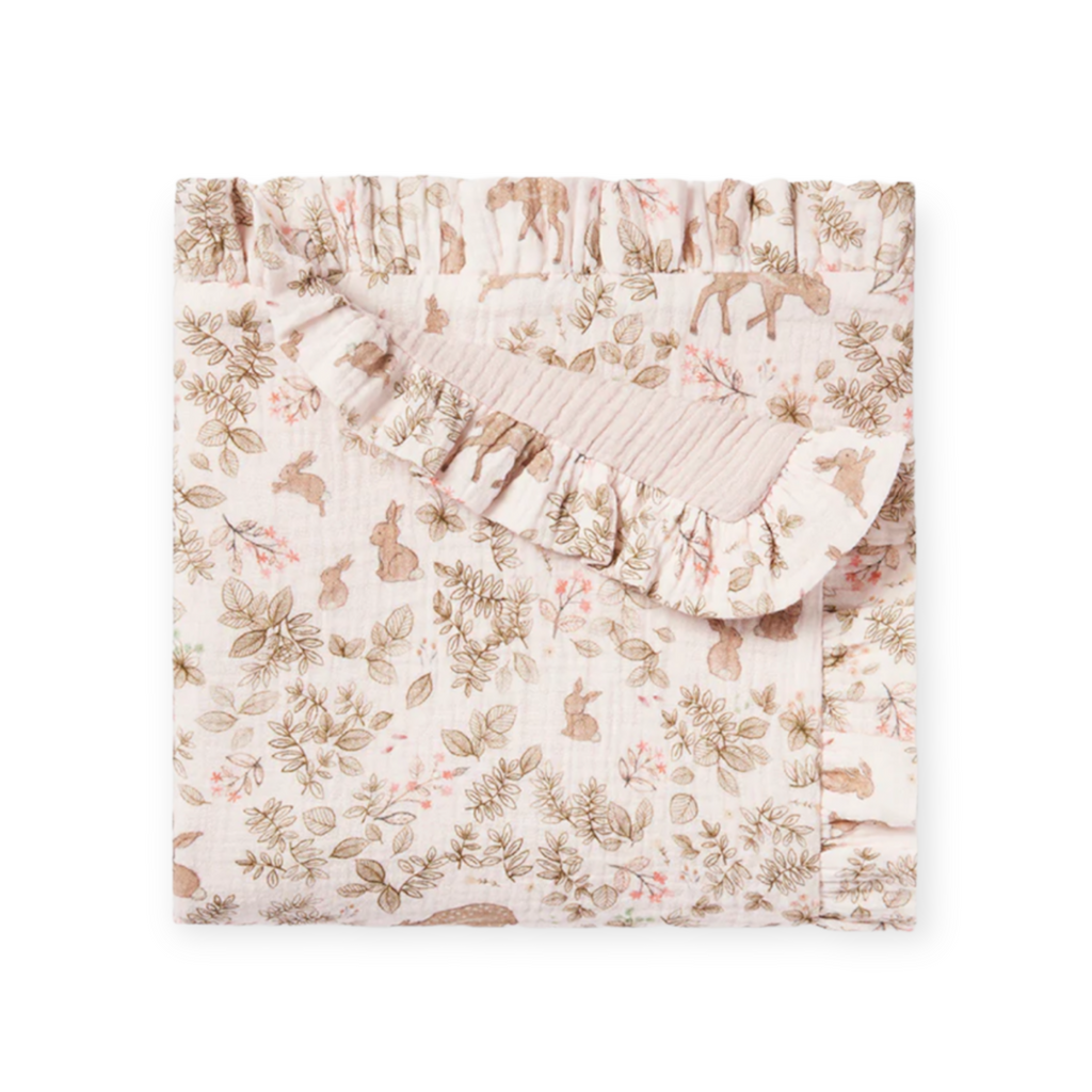 Elegant Baby Muslin Baby Blanket ~ Bunny Print