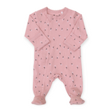 Coccoli Printed Ribbed Zip Footie ~ Pink Floral