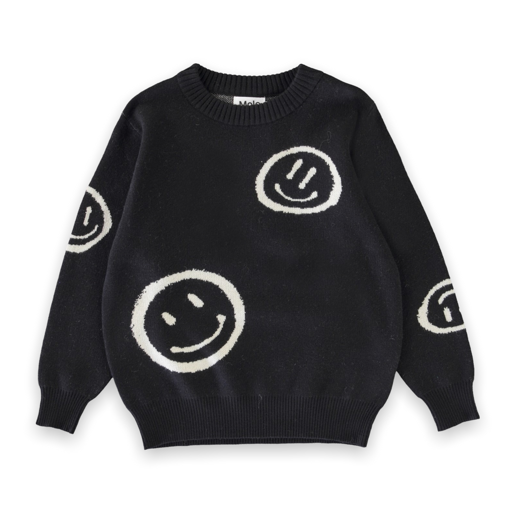 Molo Boys Bello Smiley Sweater ~ Black