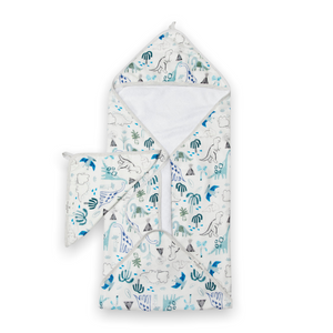 Loulou Lollipop Hooded Towel Set ~ Dinosaurs
