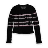 T2Love Thermal l/s Top ~ Black/Pink Tie Dye Stripe