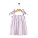 Yell-Oh! Baby Girl Woven Tie Shoulder Dress ~ Orchid Blossom Stripe