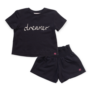 Munster Kids Dreamer Tee & Ripple Shorts Set 7-12 ~ Black