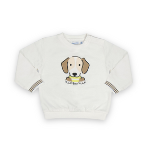 Mayoral Baby Boy Knit Puppy Sweater ~ Cream
