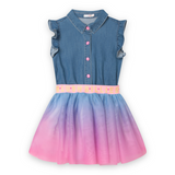 Billieblush Denim & Tulle Dress ~ Gradient Pink